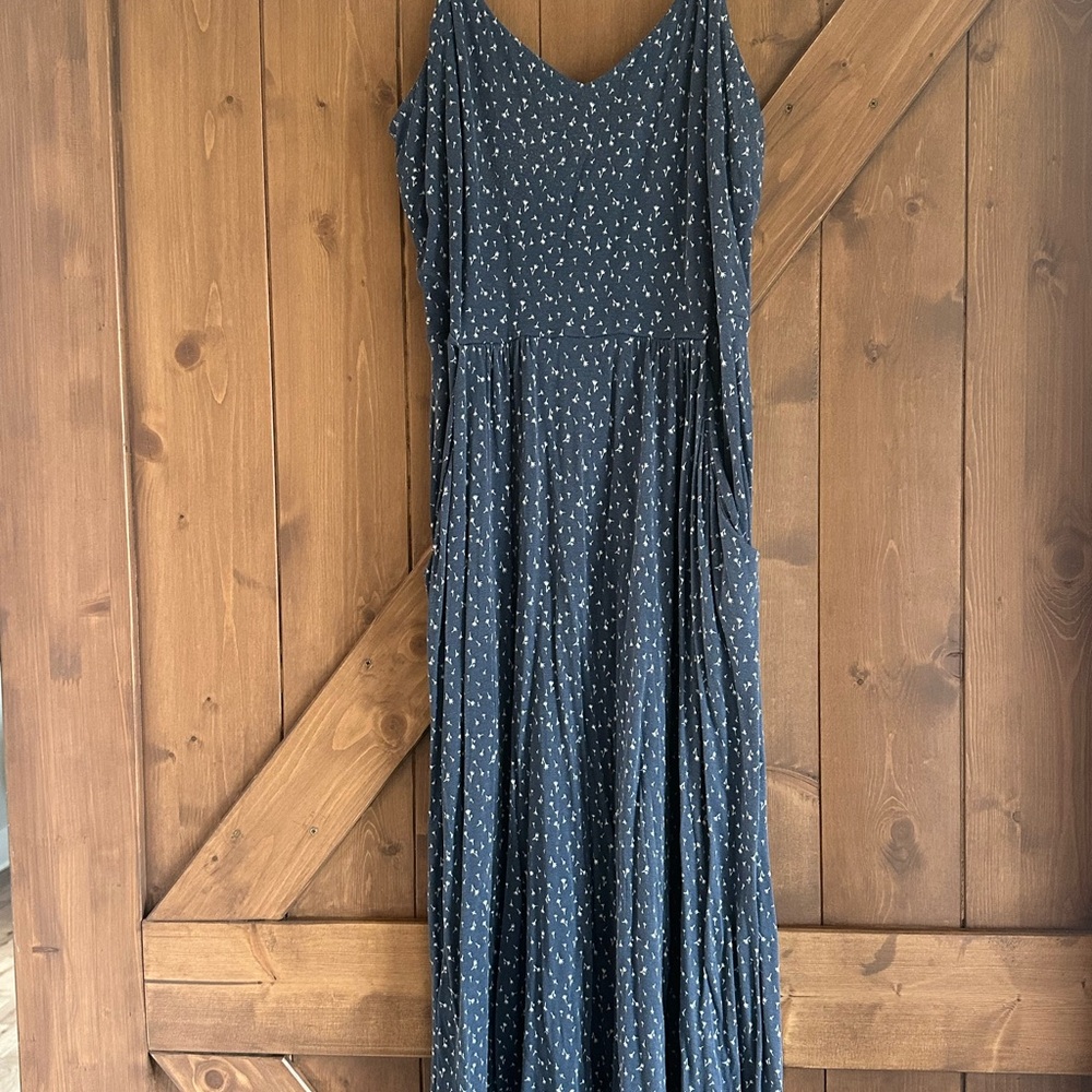 LOFT Navy Floral Maxi Dress